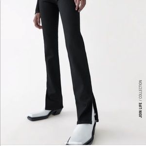 Zara high rise split jeans in black NWT